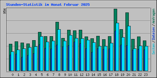 Stunden-Statistik im Monat Februar 2025